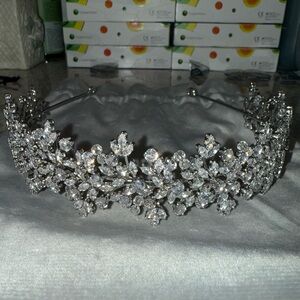 Elegant Silver Crystal Tiara